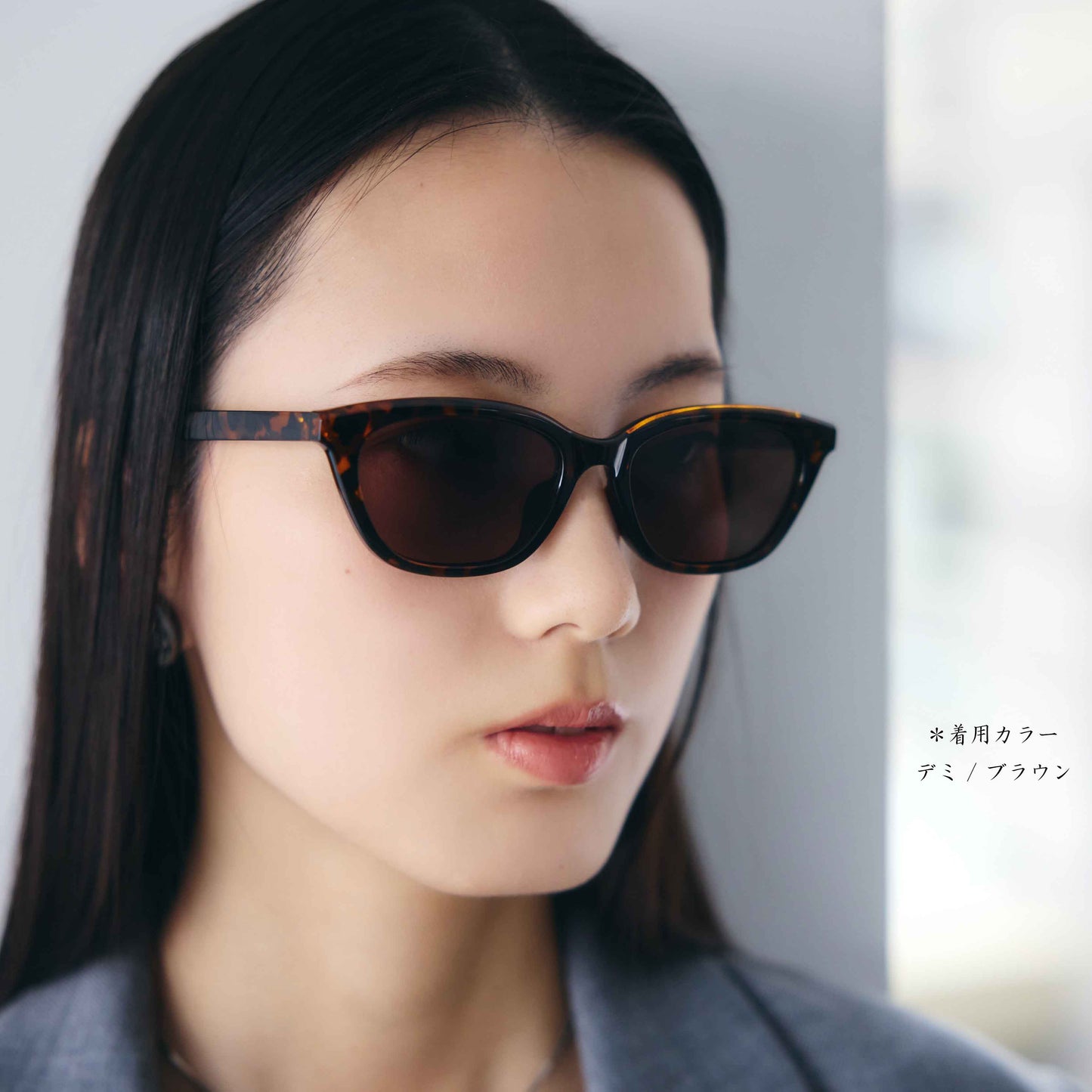 noeyedia_NE-466-DM_モデル画像_サングラス_デミ/ブラウン_フォックス
