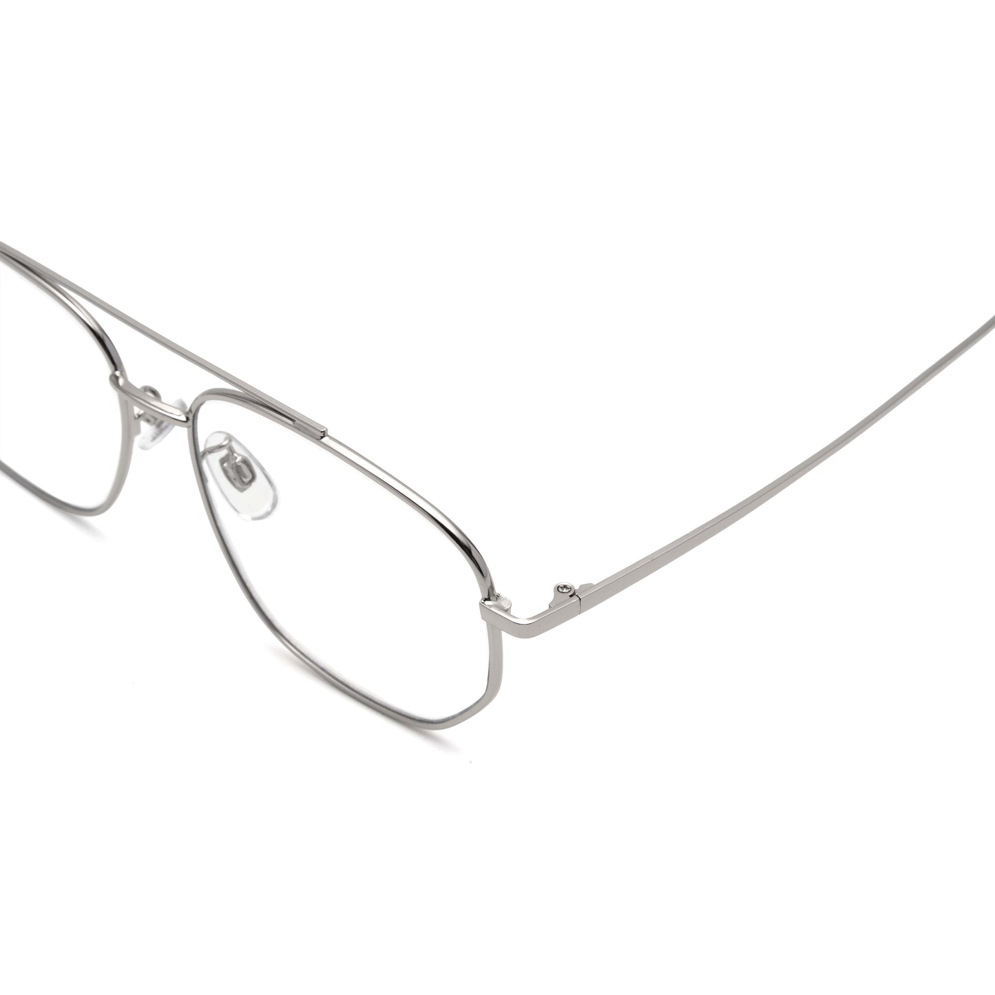noeyedia_NE-470-SICL_左上_伊達メガネ_シルバー/クリア_アビエーター