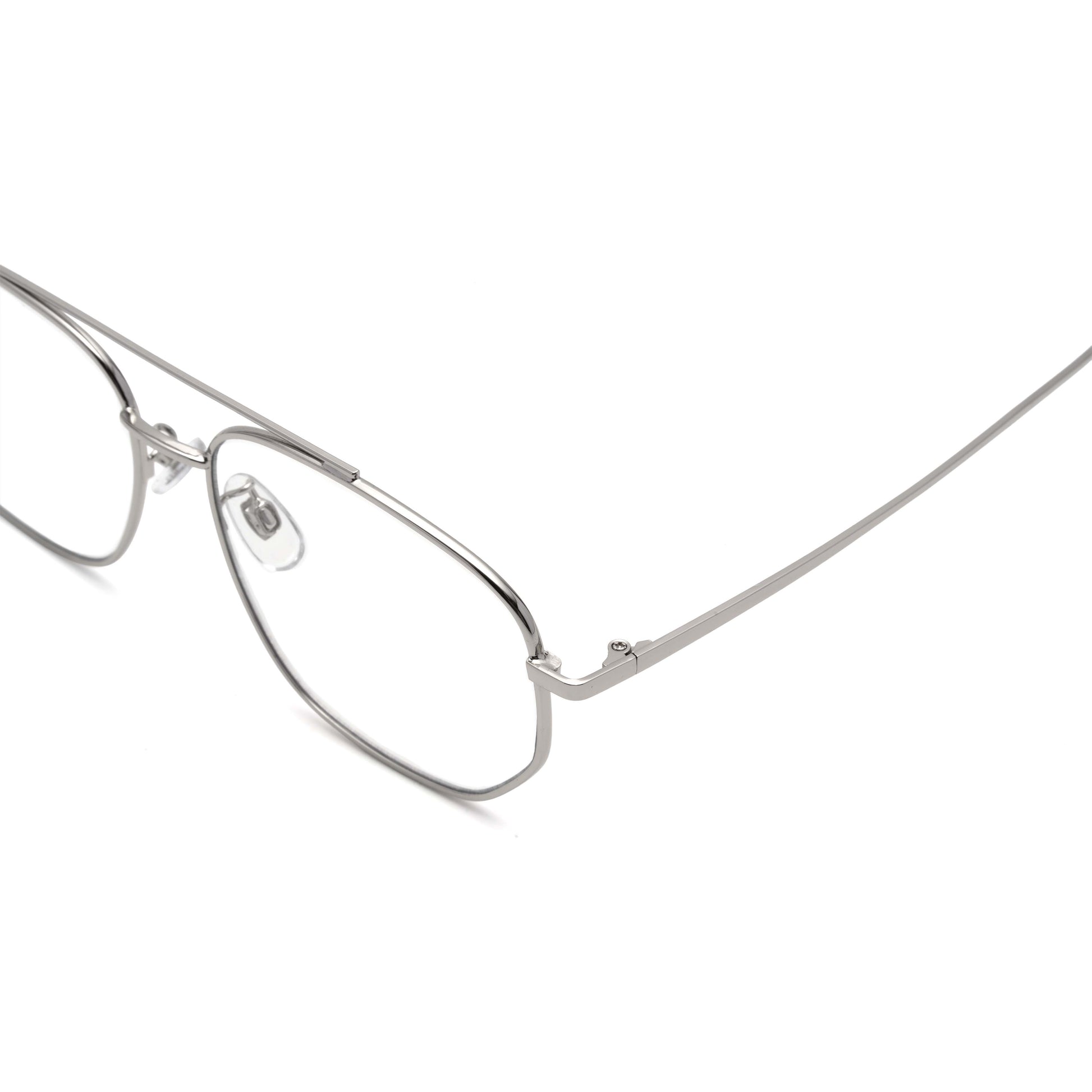 noeyedia_NE-470-SICL_左上_伊達メガネ_シルバー/クリア_アビエーター